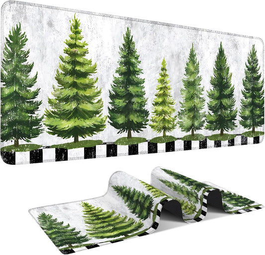 Christmas Tree Gaming Mouse Pad 31.5"x11.8"Desk Mat Anti-Slip Rubber Base & Durable Stitched Edges for Gamers Smooth Mouse Writing Surface for Desk Office/Home