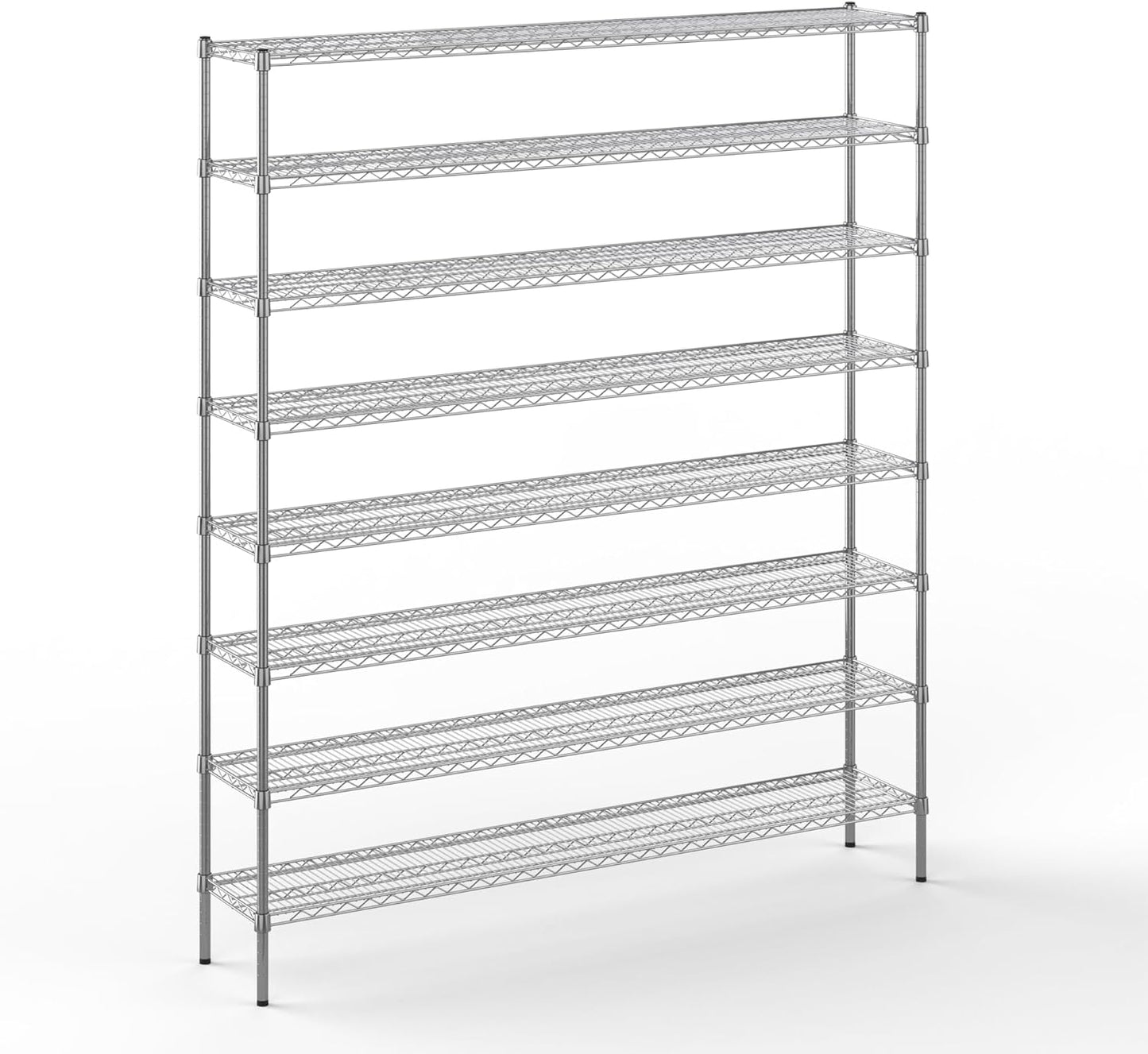 14" Deep x 72" Wide x 86" Height Wire Shelving Kit | 8-Tier | NSF Commercial Storage Rack Unit