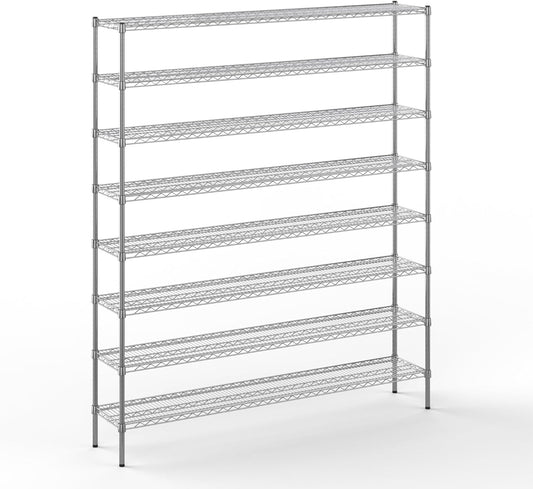 14" Deep x 72" Wide x 86" Height Wire Shelving Kit | 8-Tier | NSF Commercial Storage Rack Unit