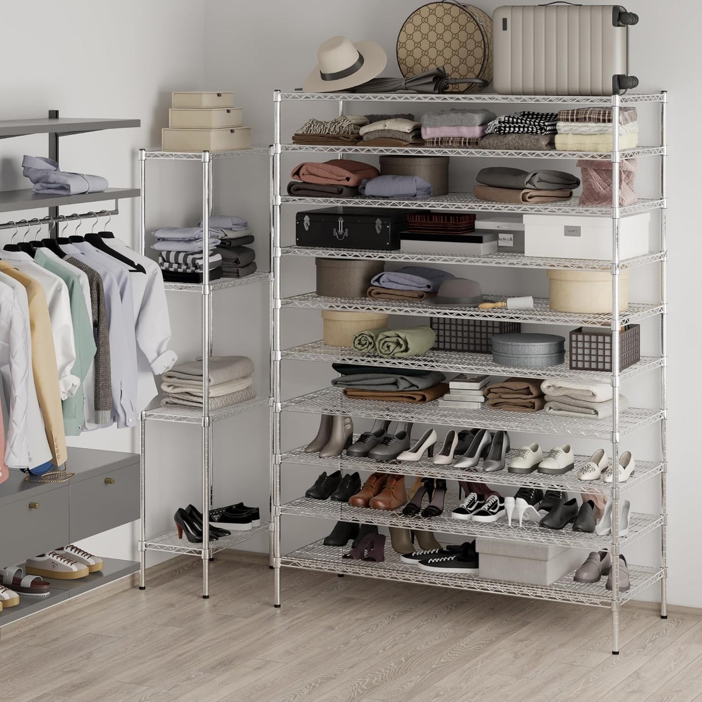 24" Deep x 60" Wide x 86" Height Wire Shelving Kit | 10-Tier | NSF Commercial Storage Rack Unit