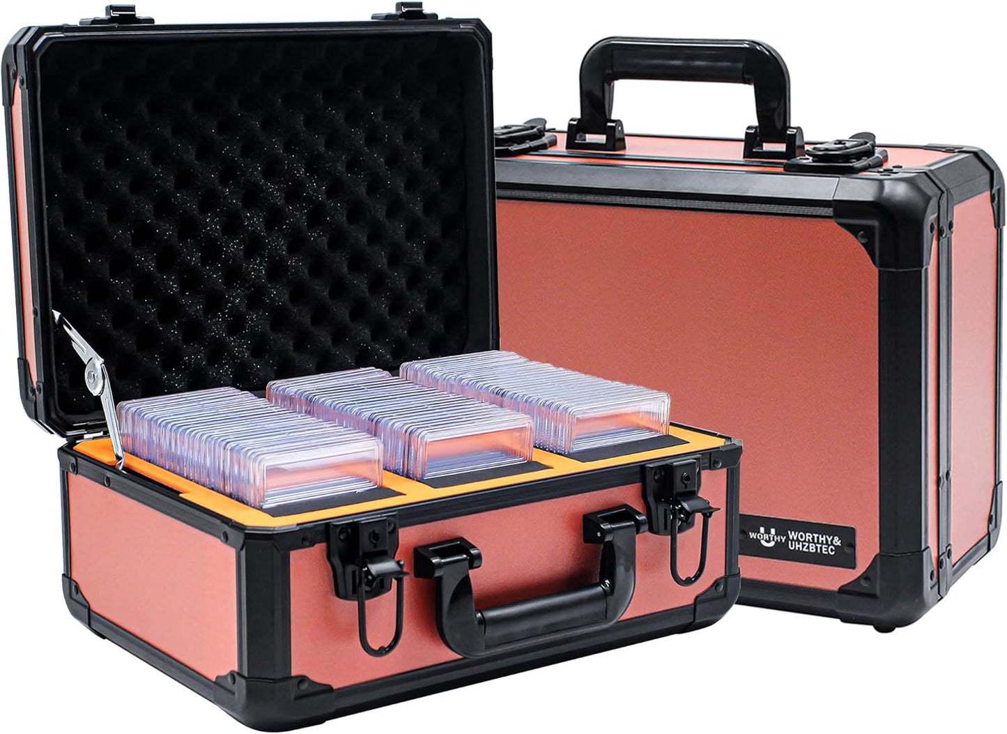 Graded Card Storage Box; Durable Sports, PSA Card Storage Case- Trading Card Storage Box - PSA Slab Case For Top Loaders (ORANGE, 14.17x11.2x7 inches)