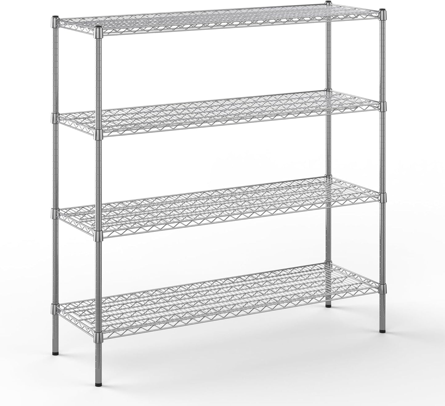 18" Deep x 54" Wide x 54" Height Wire Shelving Kit | 4-Tier | NSF Commercial Storage Rack Unit