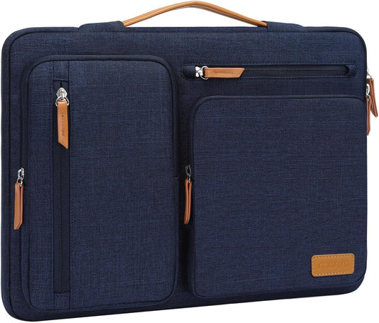MOSISO 360 Protective Laptop Case 16 inch, 15-15.6 inch Laptop Sleeve Compatible with MacBook Pro 16, HP, Acer, Dell, Lenovo, ASUS, Side Open Carrying Case with 4 Zipper Pockets&Handle, Navy Blue