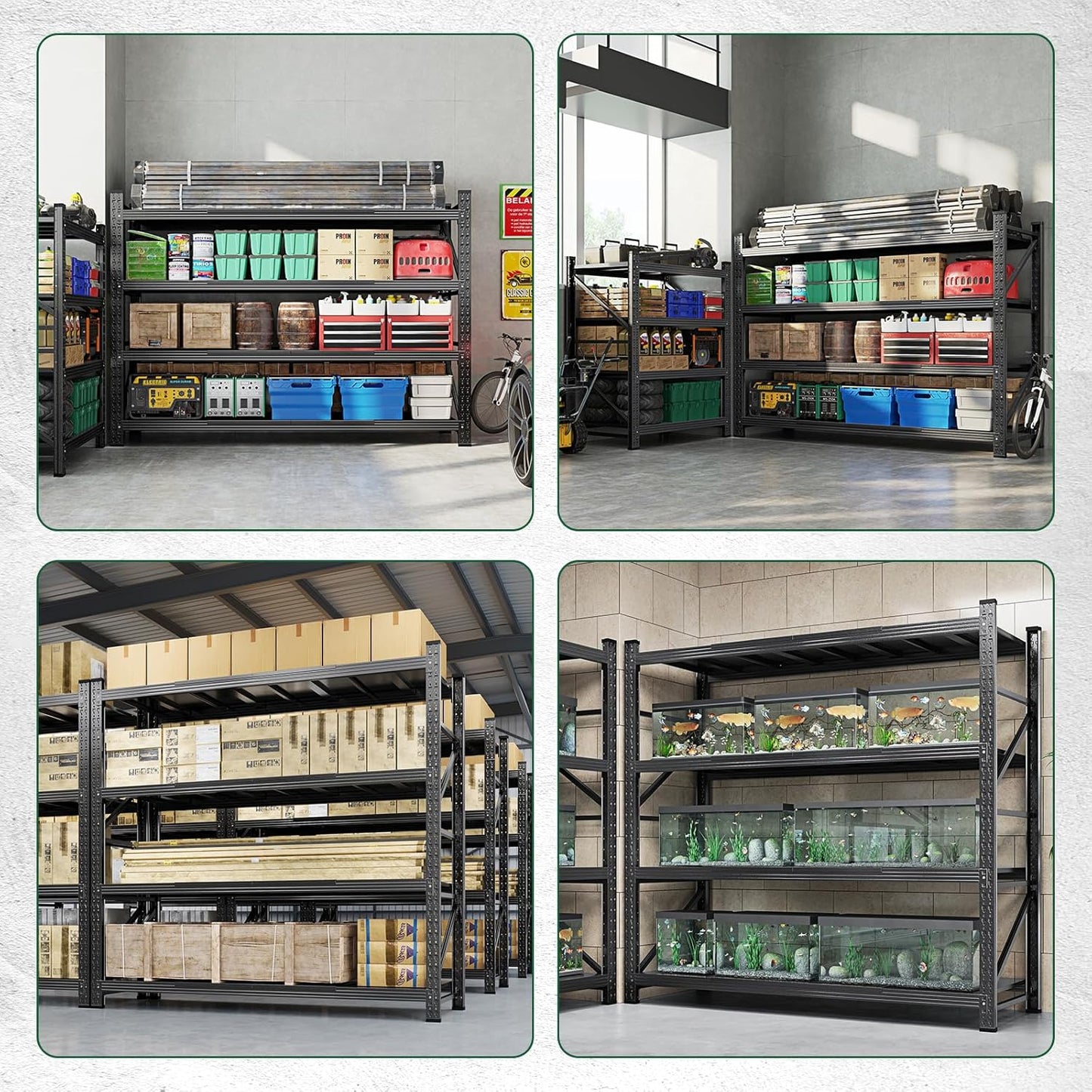 Letaya 6000LBS Storage Shelves Heavy Duty,79" W Garage Shelving Units, 4 Tier Adjustable Utility Rack Shelf,Large Metal Industrial Shelves,for Shop,Warehouse,Basement (79" W x 24" D x 79" H)