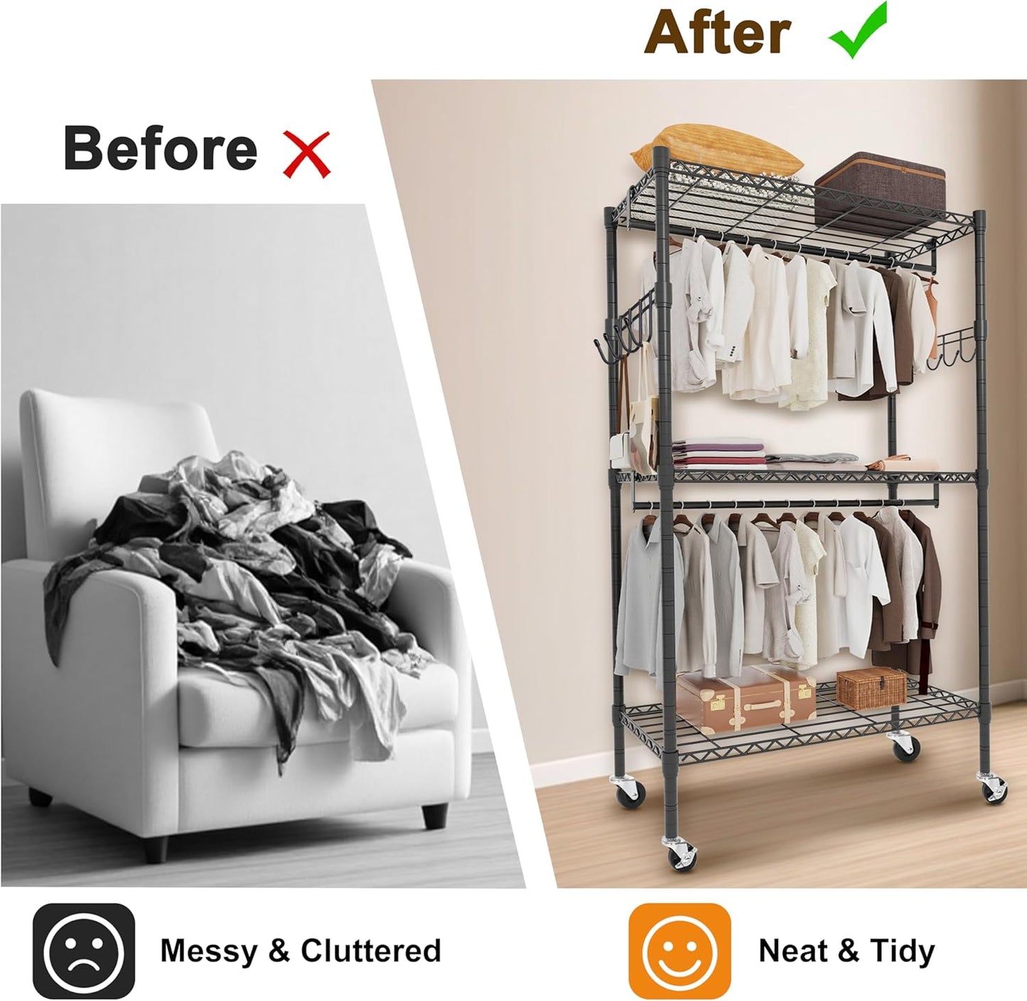Whitmor Modern Industrial Wardrobe