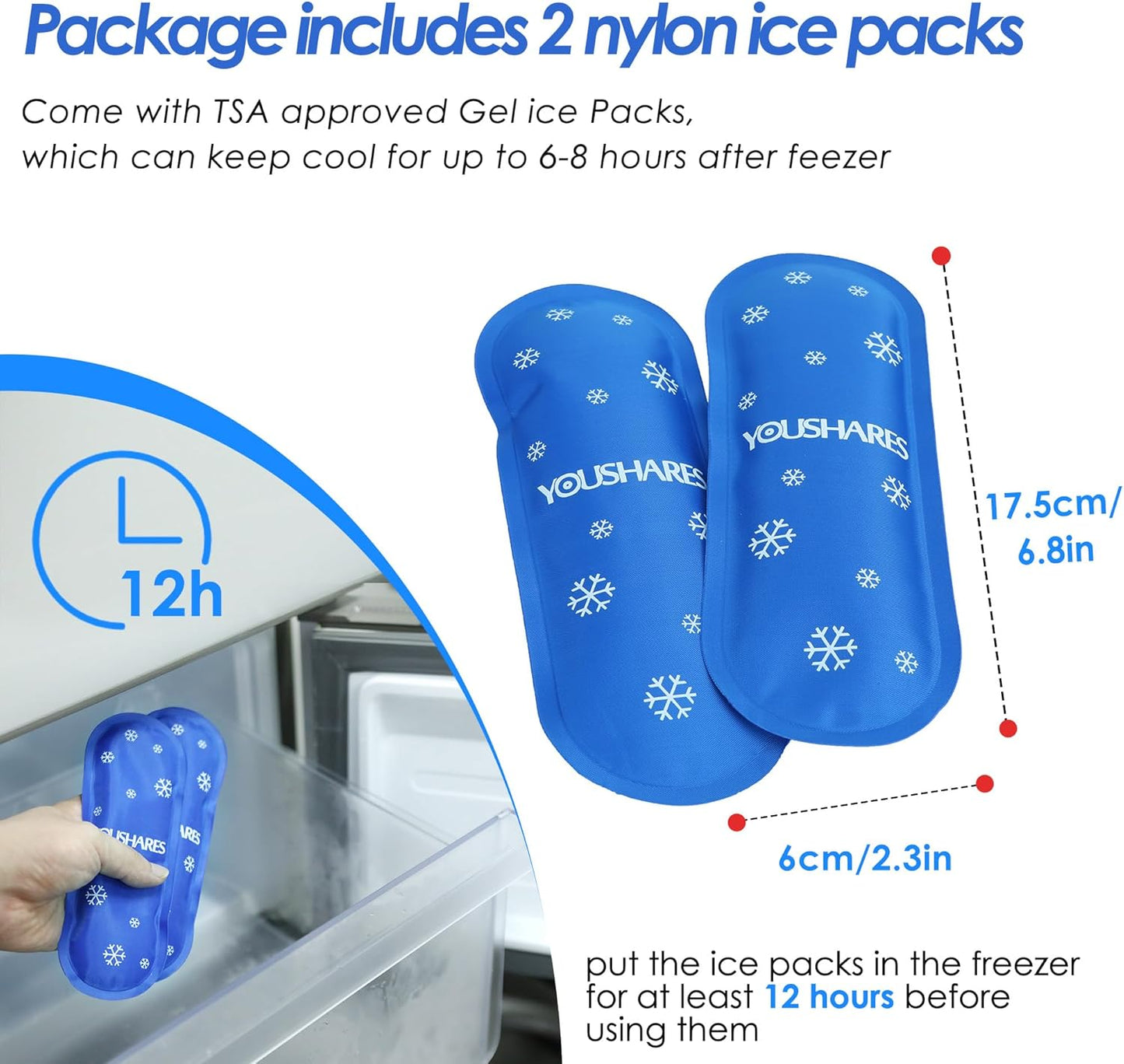 YOUSHARES Insulin Cooler Travel Case TSA Approved - Portable Medication Cooler for Travel and Daily Life, Diabetic Travel Case with 2 Ice Packs