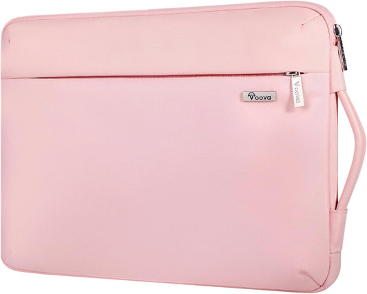 Voova Laptop Sleeve Case 13 13.6 Inch for Women, 360°Protective Waterproof Slim Computer Bag Cover Compatible with MacBook Air 13 M1/M2/M3/M4 2020-2024, MacBook Pro 13, IPad Air/Pro 13, Pink