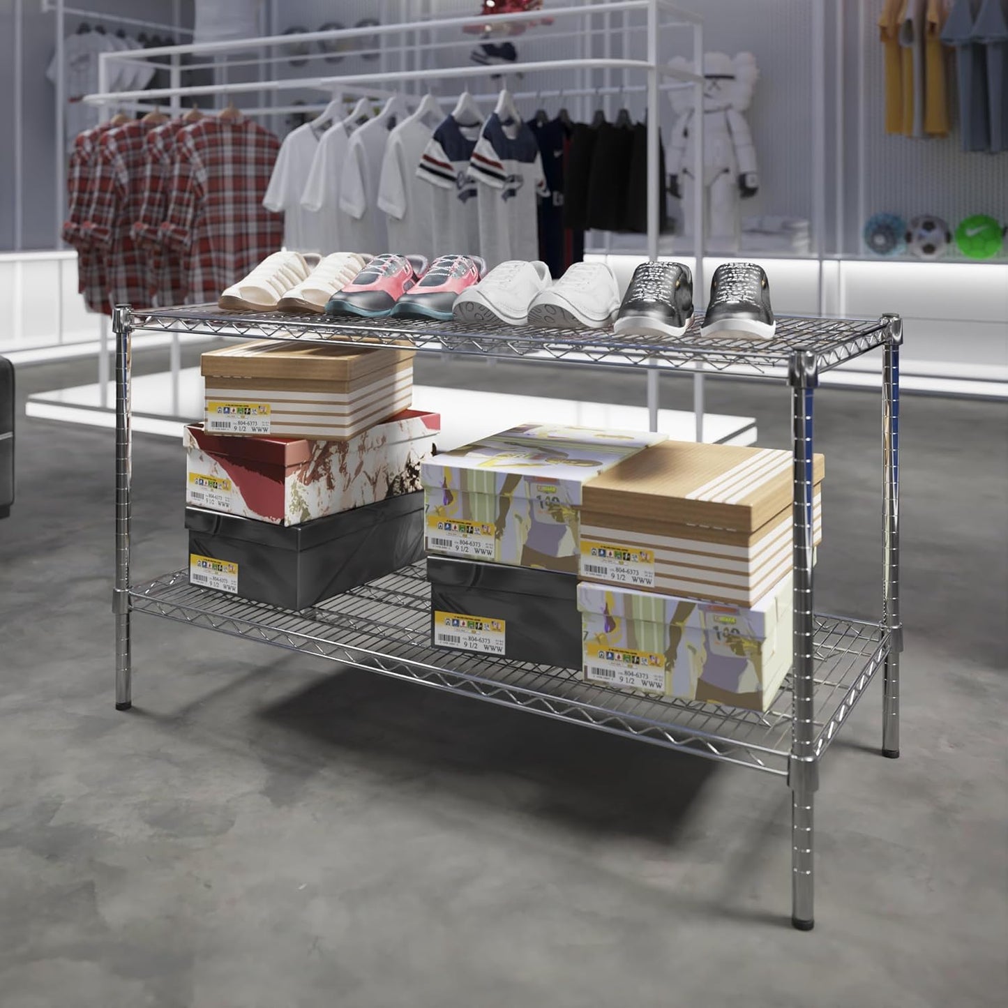 21" Deep x 48" Wide x 27" Height Wire Shelving Kit | 2-Tier | NSF Commercial Storage Rack Unit
