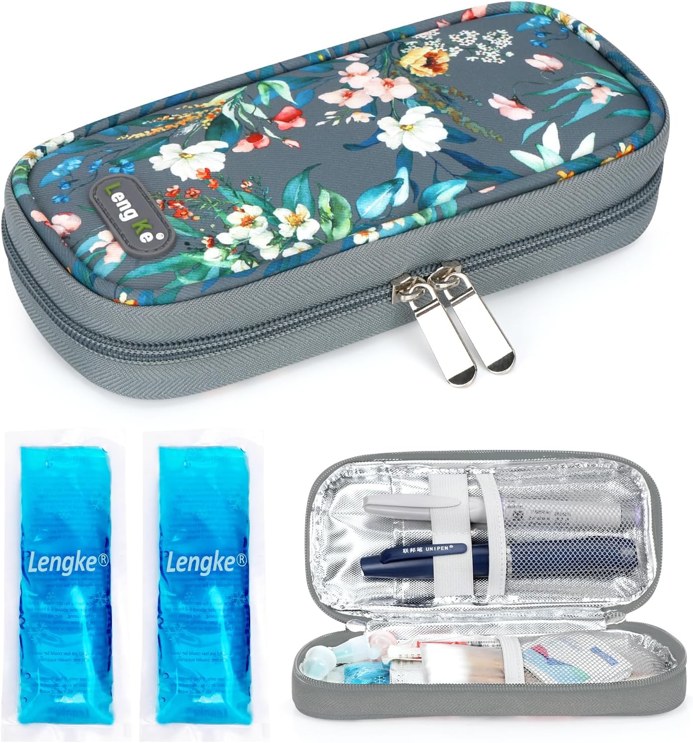 YOUSHARES Insulin Cooler Travel Case - Portable Refrigerated Medicine Case for Insulin Pen, Medication and Diabetic Supplies with 2 TSA Approved Ice Pack