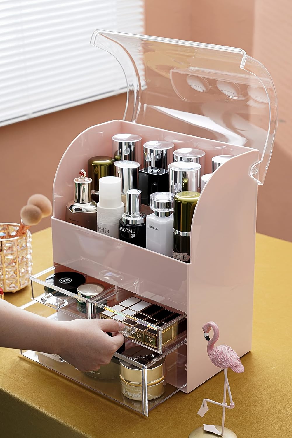 MOOCHI Professional Large Cosmetic Makeup Organizer Bathroom Storage Display Case with Drawers