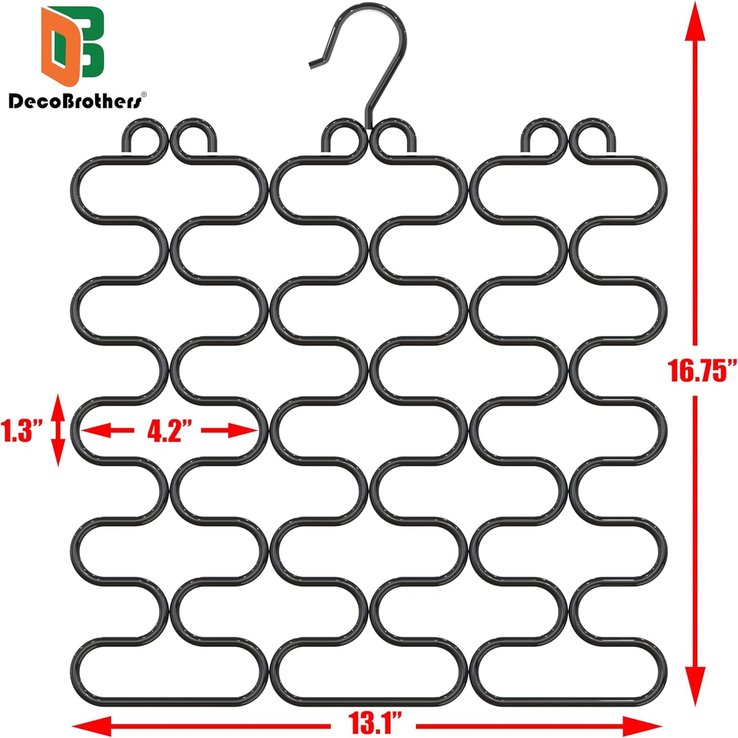 Deco Brothers Scarf Hanger for Closet, 23 Loop, Black