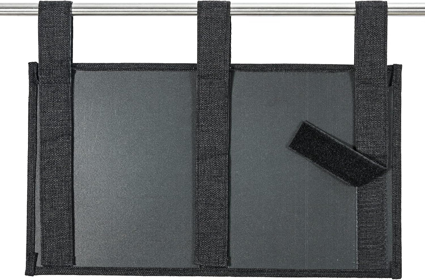 Linen Bedside Caddy, Bedside Storage Organizer for Hospital Beds, College Dorm Rooms or Baby Bed (6 Pockets-Black)