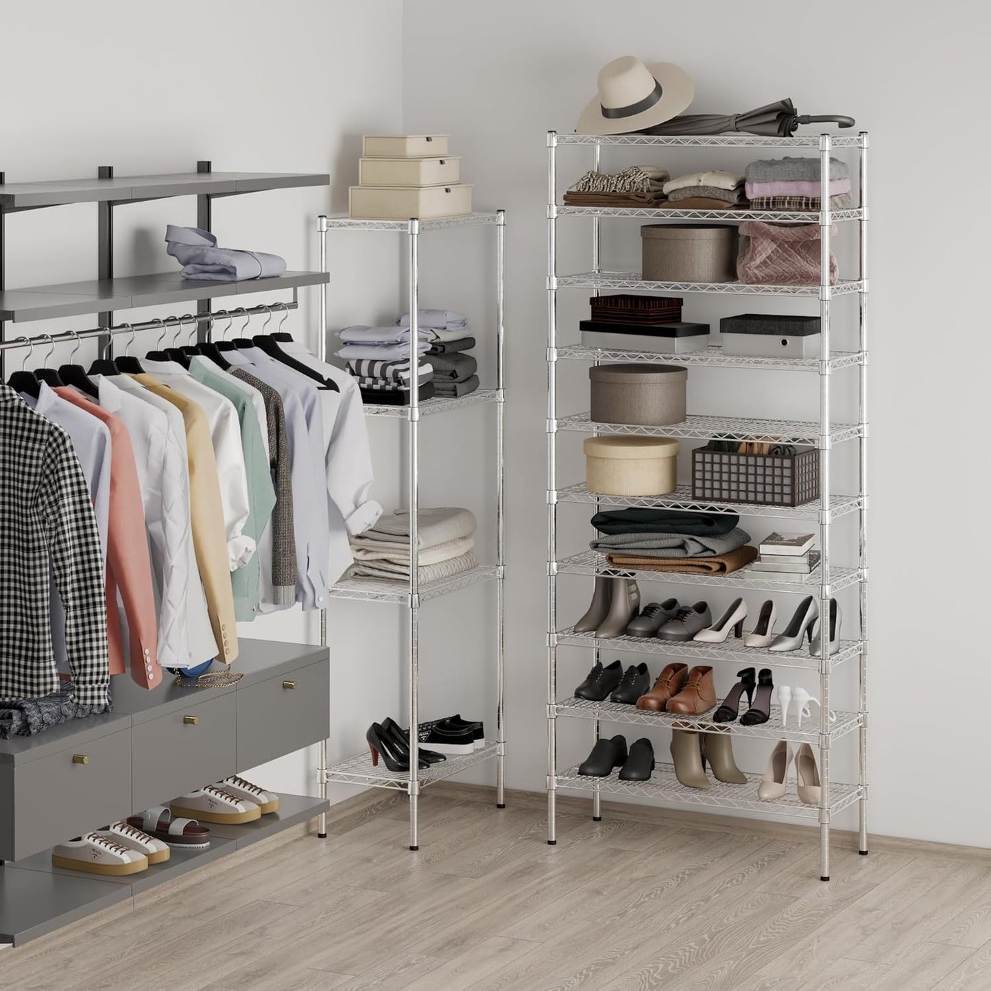 14" Deep x 36" Wide x 86" Height Wire Shelving Kit | 10-Tier | NSF Commercial Storage Rack Unit