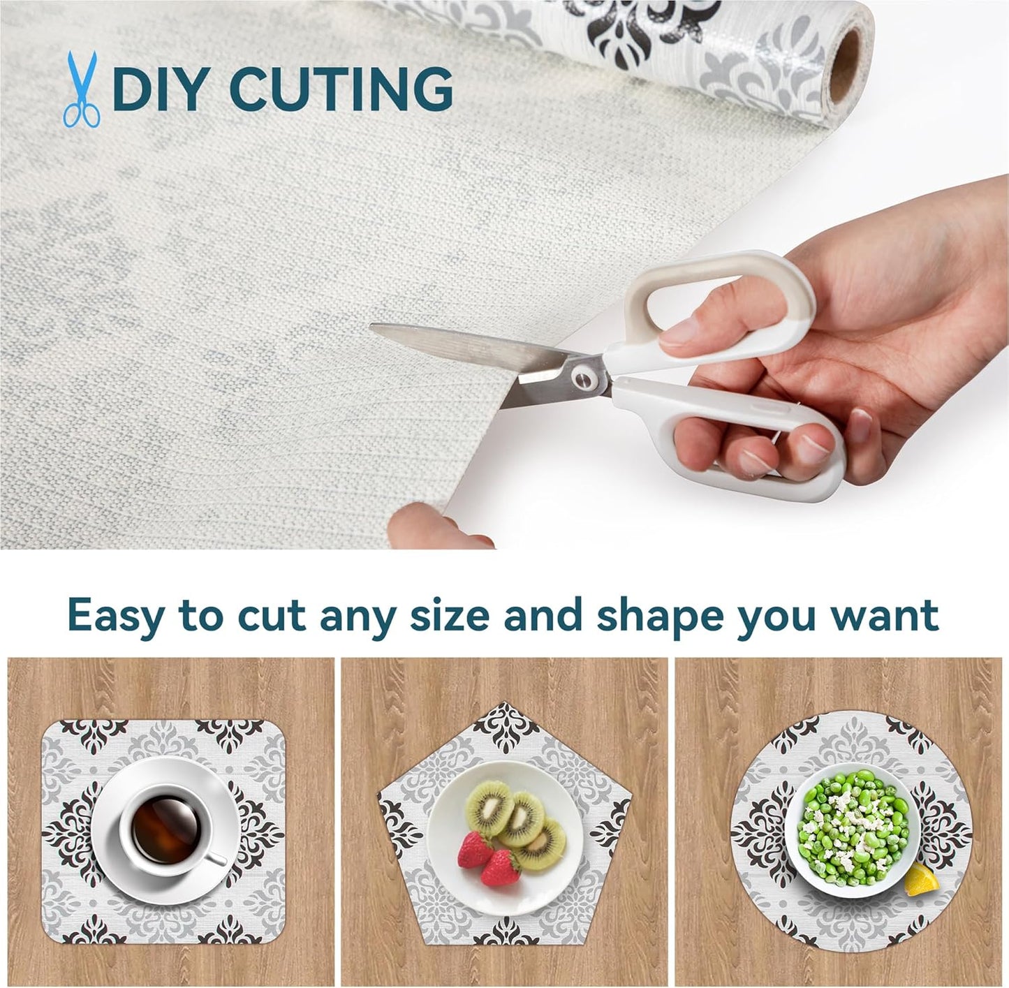 Premium Shelf Liner Non Slip 12 inch x 360 Inch, Non Adhesive Drawer Liner, Waterproof Pantry Liner, Cabinet Lining Shelf Liners for Kitchen Cabinets
