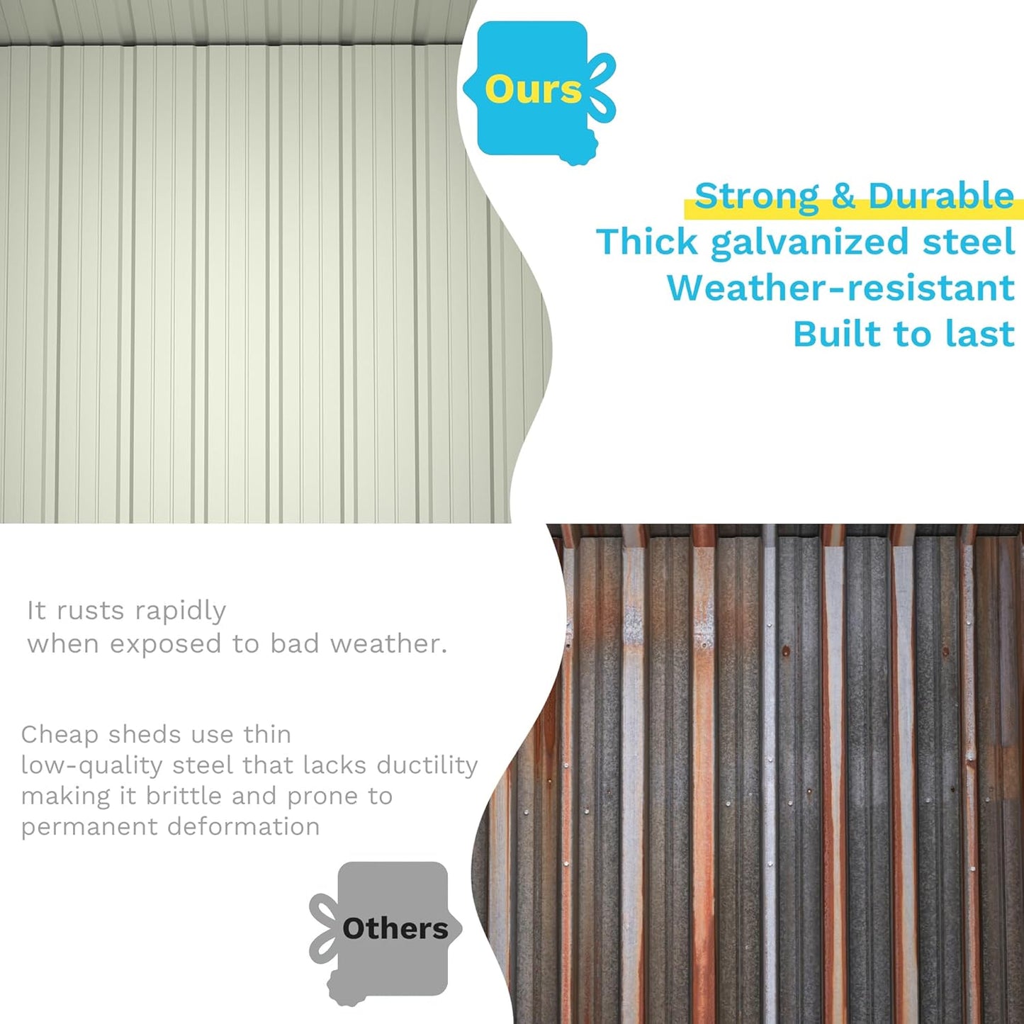 Greesum Outdoor Storage Shed 5 x 3 ft. Utility Tool Shed Metal Storage Garden Shed with Door & Lock for Patio Storage, Brown