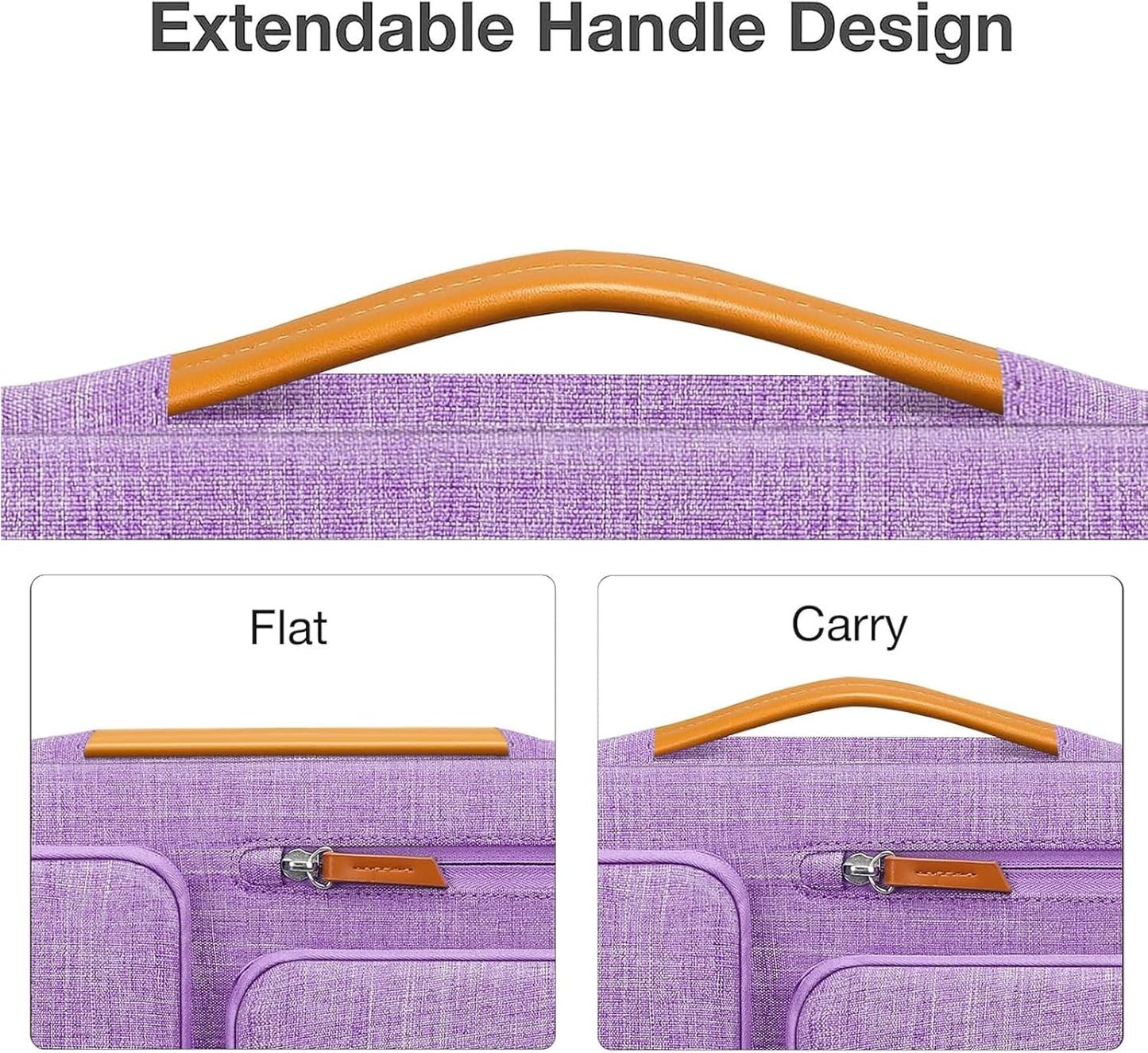 MOSISO 360 Protective Laptop Case 16 inch, 15-15.6 inch Laptop Sleeve Compatible with MacBook Pro 16, HP, Acer, Dell, Lenovo, ASUS, Side Open Carrying Case with 4 Zipper Pockets&Handle, Lilac
