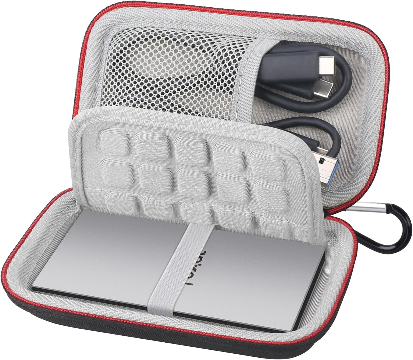 Lacdo Hard Carrying Case for Lexar ES3 Portable SSD External Solid State Drive 1TB 2TB 4TB SD Card Organizer Shockproof Hard EVA Protective Storage Travel Bag, Black