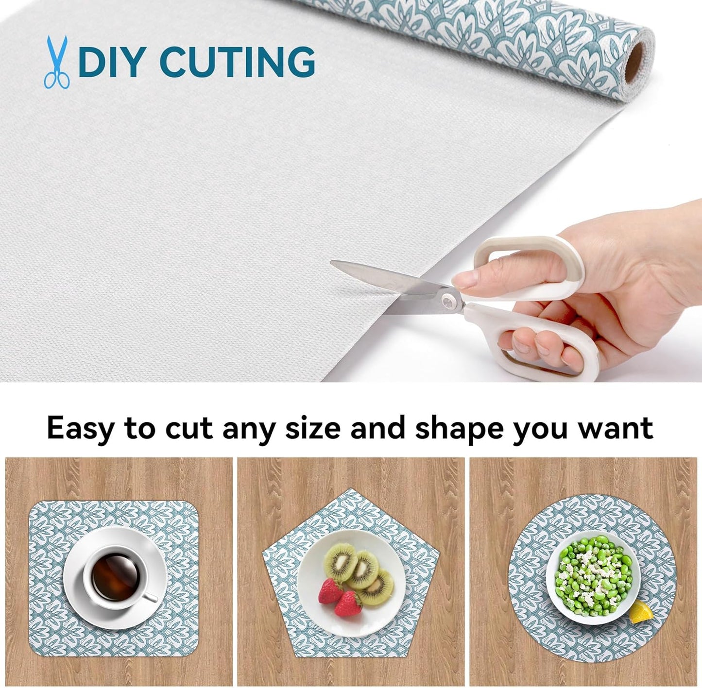 12" W x 60" L Floral Drawer and Shelf Liner for Cabinets, Non-Adhesive Strong Grip Non-Slip Flower Shelf Cabinet Kitchen Shelf Liners for Kitchen Cabinets