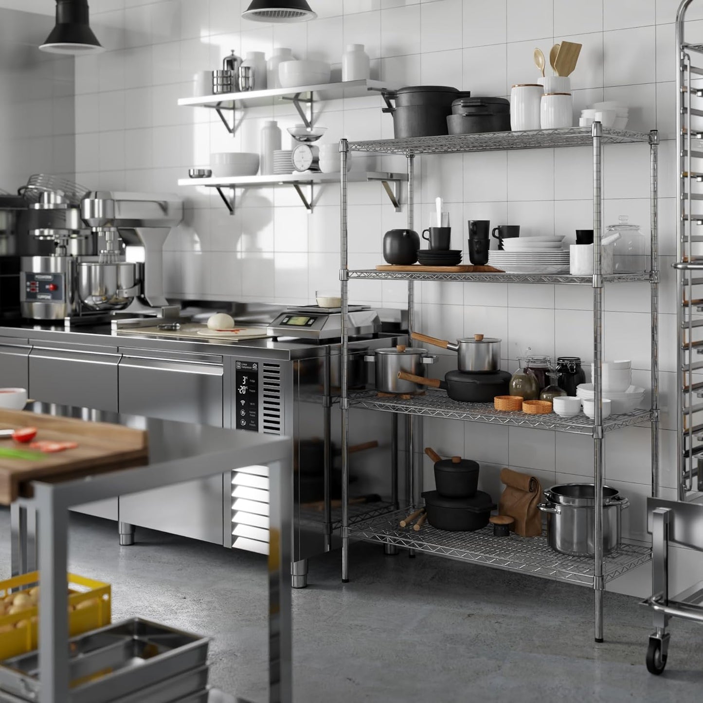18" Deep x 42" Wide x 64" Height Wire Shelving Kit | 4-Tier | NSF Commercial Storage Rack Unit