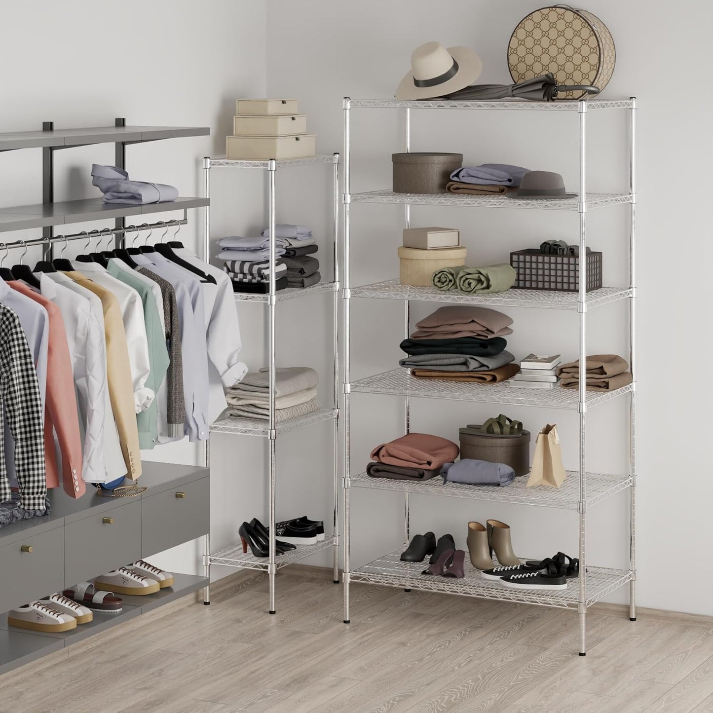 24" Deep x 42" Wide x 86" Height Wire Shelving Kit | 6-Tier | NSF Commercial Storage Rack Unit