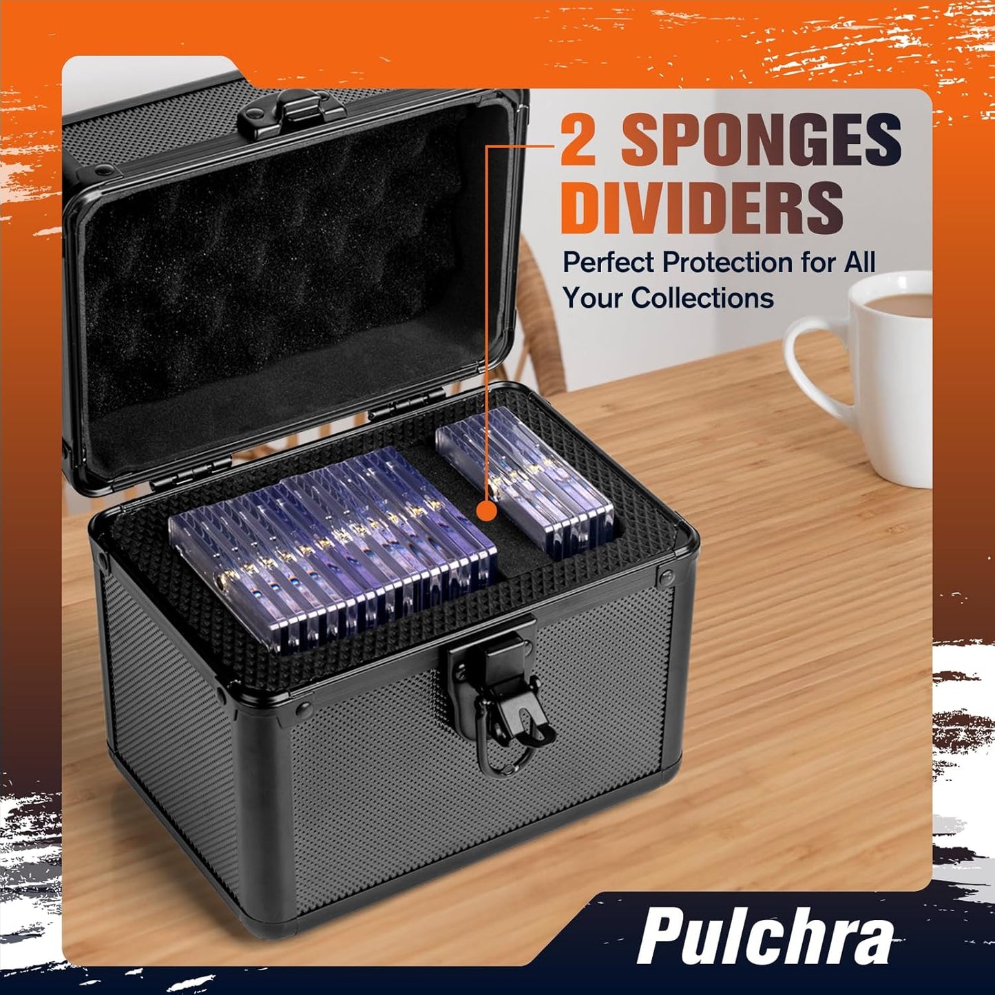 Pulchra Graded Card Storage Box, Top Loaders Case, Sports Trading Box, Slab PSA MTG CSG SGC Magnetic Holder, Carrying Collector Storage Boxes
