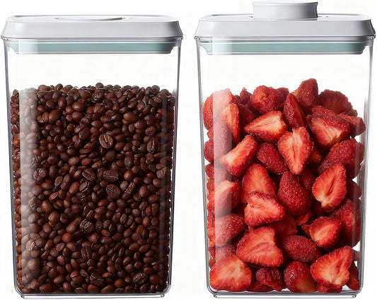 Pop Food Storage Containers Set Airtight Food Storage Containers with Pop Lids, Kitchen Pantry Organization and Storage, BPA Free, 2 x 2.8Qt