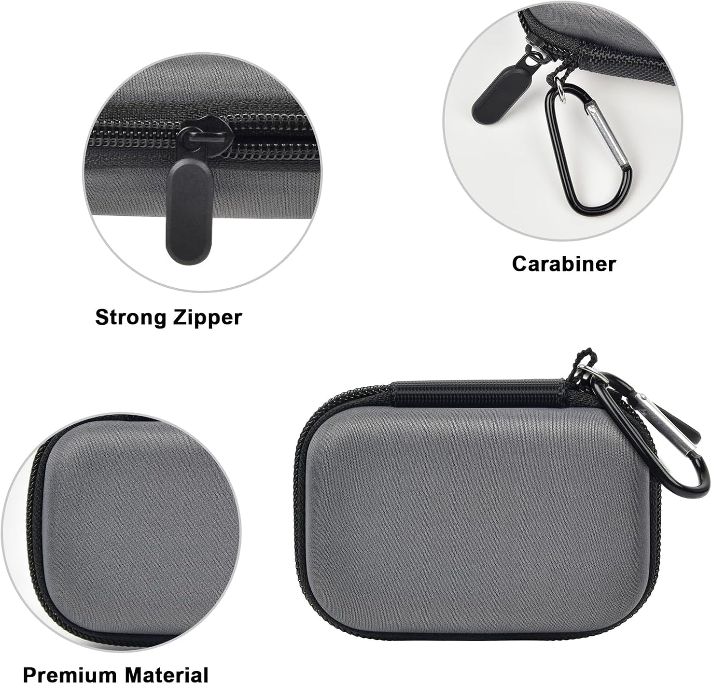 Carrying Case Compatible with Crucial X10/ X9 Pro 4TB/ 2TB/ 1TB Portable SSD, External Solid State Drive Hard Storage Holder Bag Fits for USB-C Cable (Box Only)（Dark-Grey）