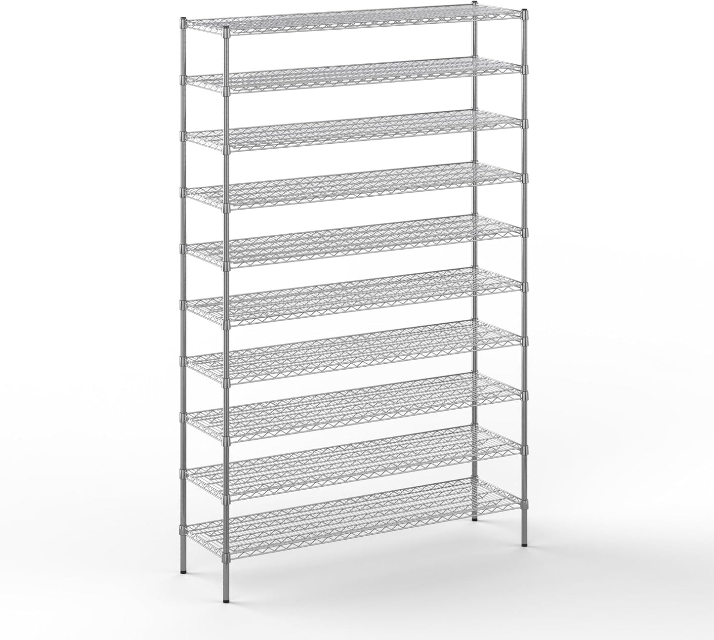 18" Deep x 60" Wide x 96" Height Wire Shelving Kit | 10-Tier | NSF Commercial Storage Rack Unit