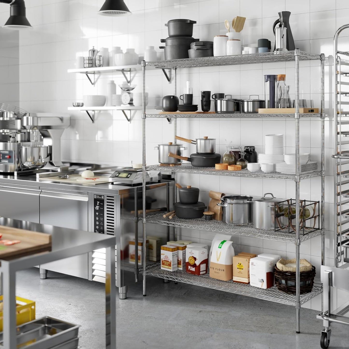 18" Deep x 54" Wide x 74" Height Wire Shelving Kit | 5-Tier | NSF Commercial Storage Rack Unit