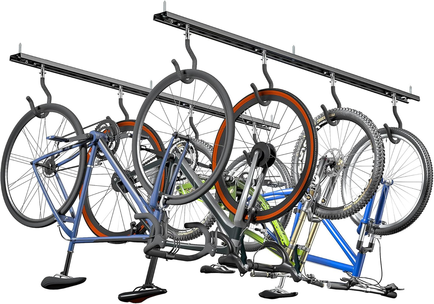 EVERHANGER Ceiling Bike Storage Racks for Garage, Indoor Bike Storage Hanger with Adjustable Bike Hooks for 4 to 8 Bikes