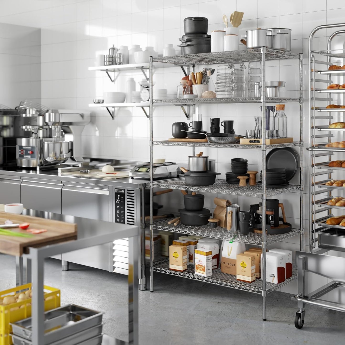 24" Deep x 42" Wide x 74" Height Wire Shelving Kit | 6-Tier | NSF Commercial Storage Rack Unit