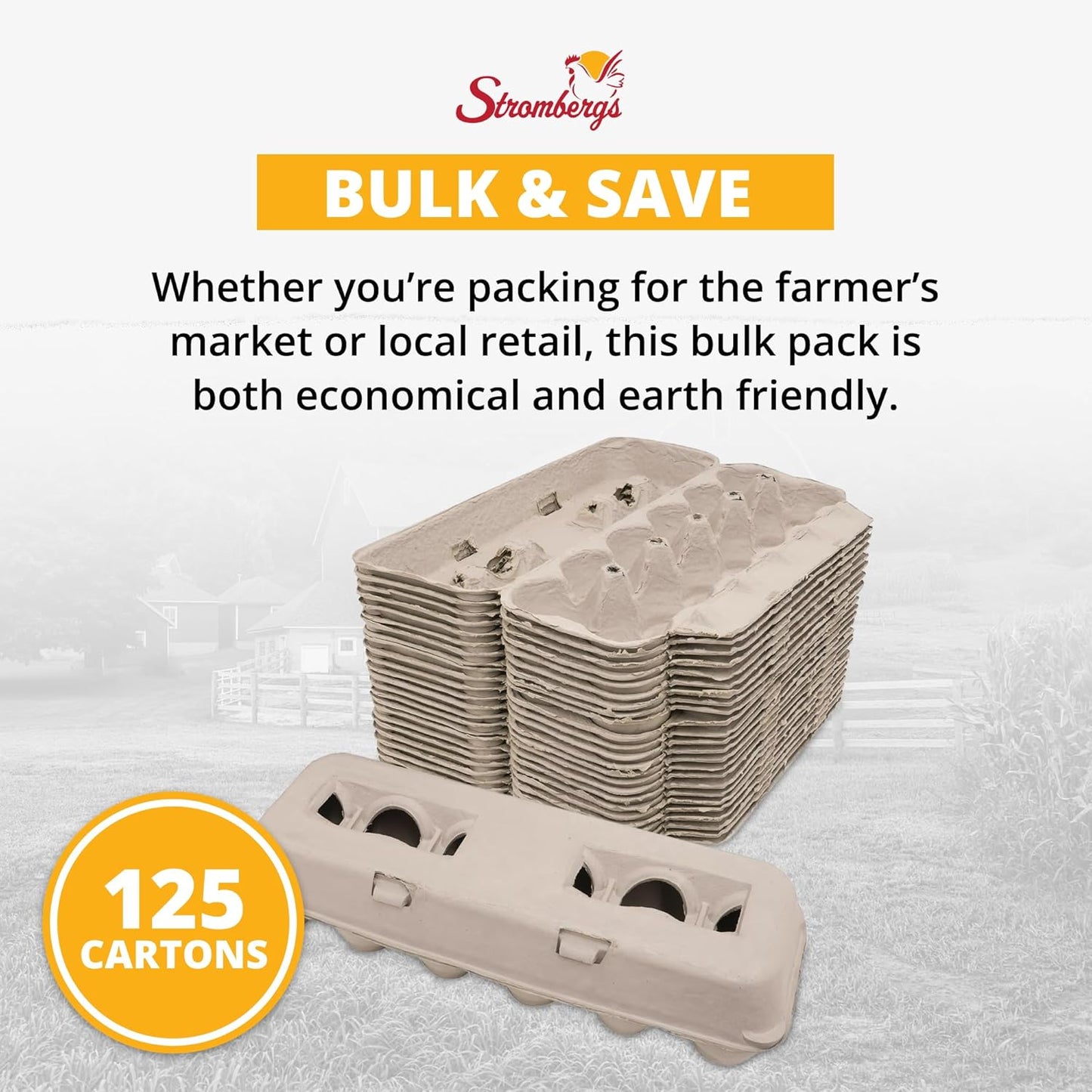 Stromberg's Jumbo Blank Egg Cartons, Bulk Pack for Jumbo Eggs, Perfect for Custom Branding, Safe & Secure Egg Storage, Convenient Stacking for Easy Transport and Storage, 200 Pack