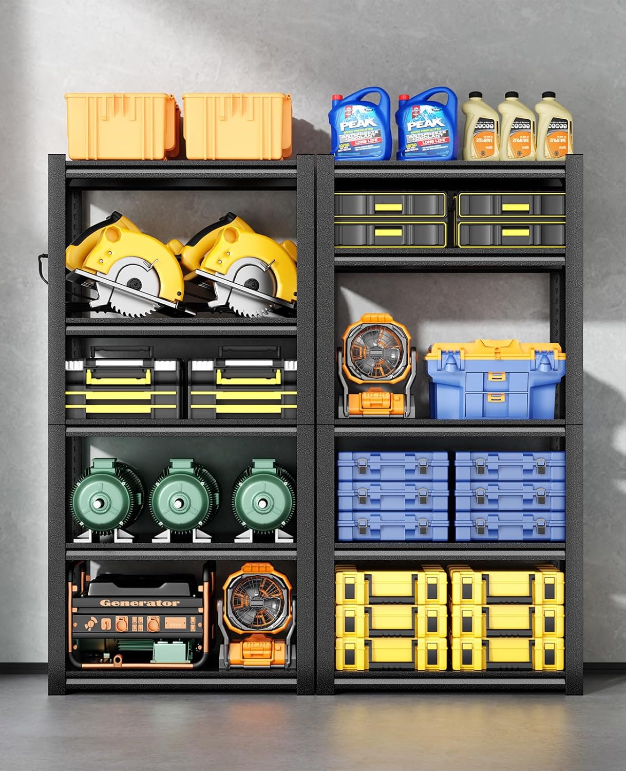 39" W Garage Shelving,5-Tier Heavy Duty Shelving Unit,3000LBS Adjustable Metal Storage Shelves,Storage Rack Units for Industrie,Shed,Warehouse,Basement,Black,39" W x 18" D x 72" H