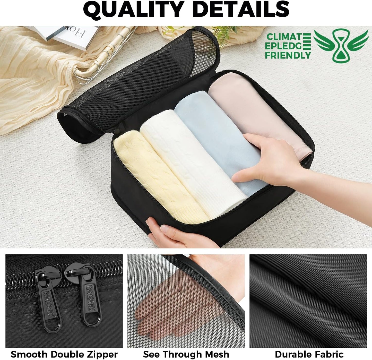 BAGAIL 9 Set Packing Cubes Luggage Packing Organizers for Travel Accessories