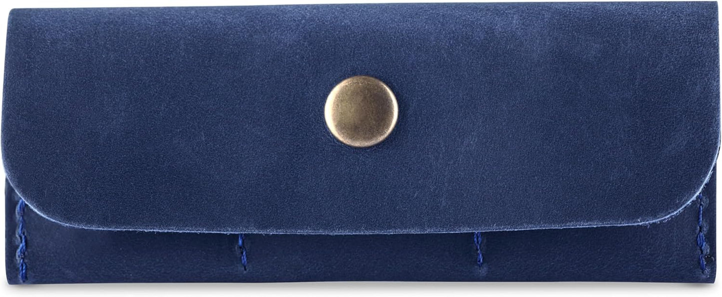 Leather SD Card Holder, SD Card Case, Micro SD Card Holder Organizer, SD Card Storage Case, Memory Card Case Cover, Travel Memory Card Case (Blue)