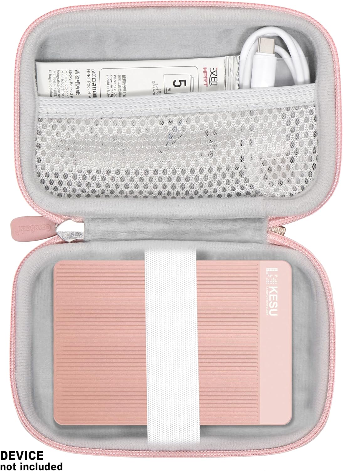 Getgear Portable Case Compatible with UnionSine Ultra Slim Portable External Hard Drive 1TB, 4TB, 750GB and All Others (Pink)