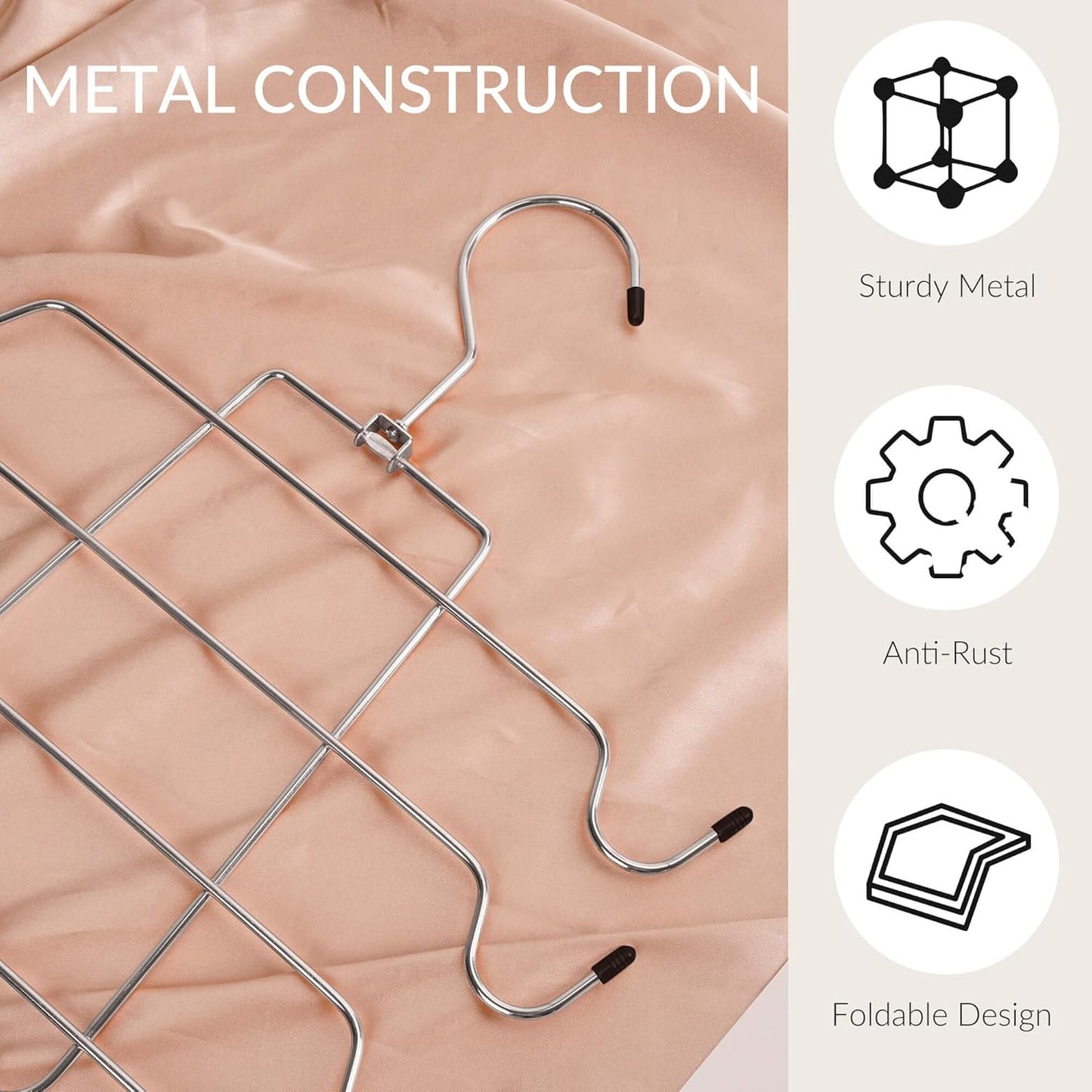 ZEDODIER 6 Pack Tank Top Hanger Space Saving, Bra Hangers for Closet Organizer, Hanging Bra Organizer Tank Tops Holder with 48 Hooks, Metal Closet Organizers and Storage Small Space Solutions, Silver