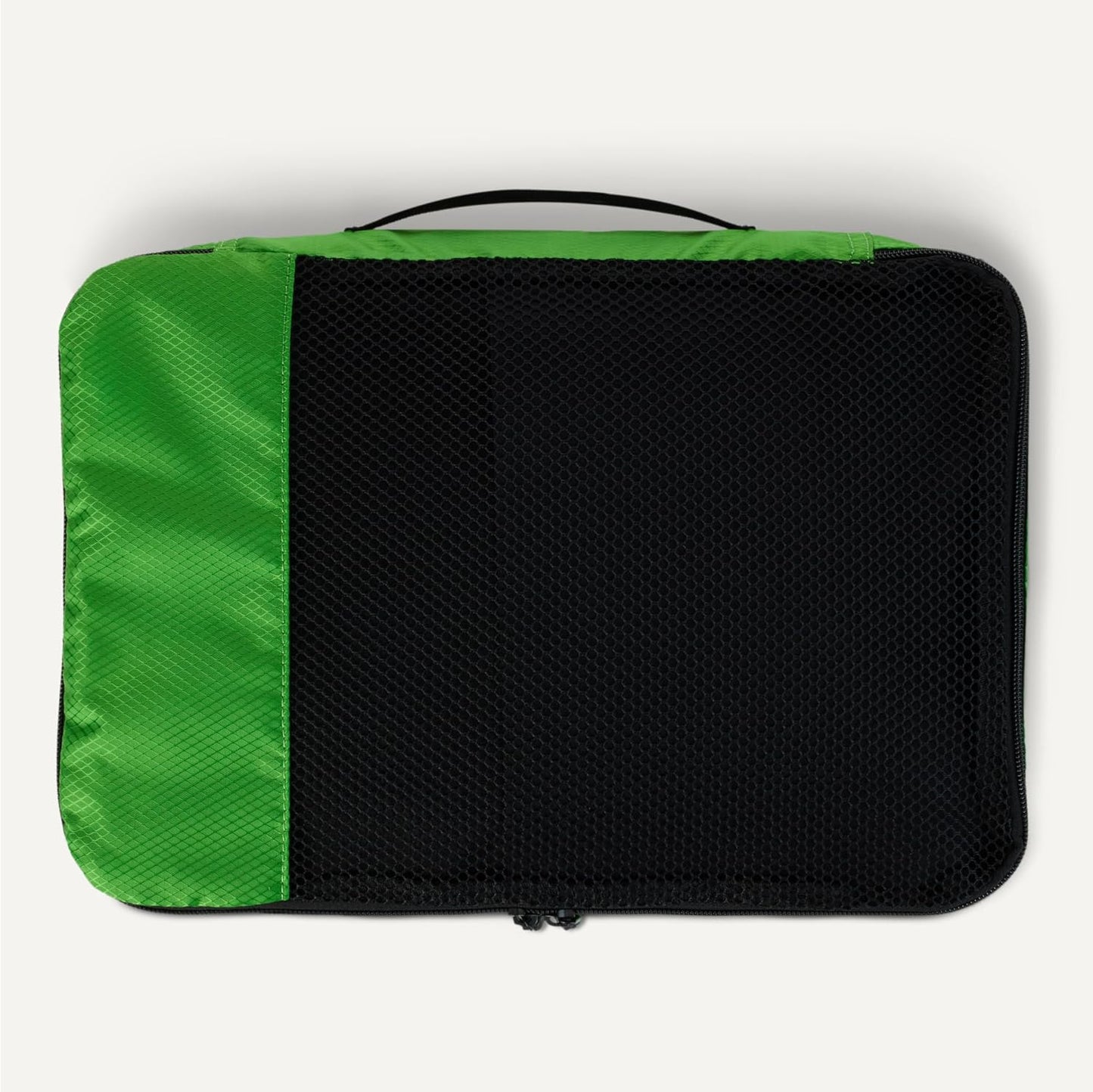 Amazon Essentials 4-Piece Packing Cubes Travel Accessories Set, Luggage Organizer with Double Zipper, Mesh Top, 100% Polyester, Medium, Green (Previously Amazon Basics)