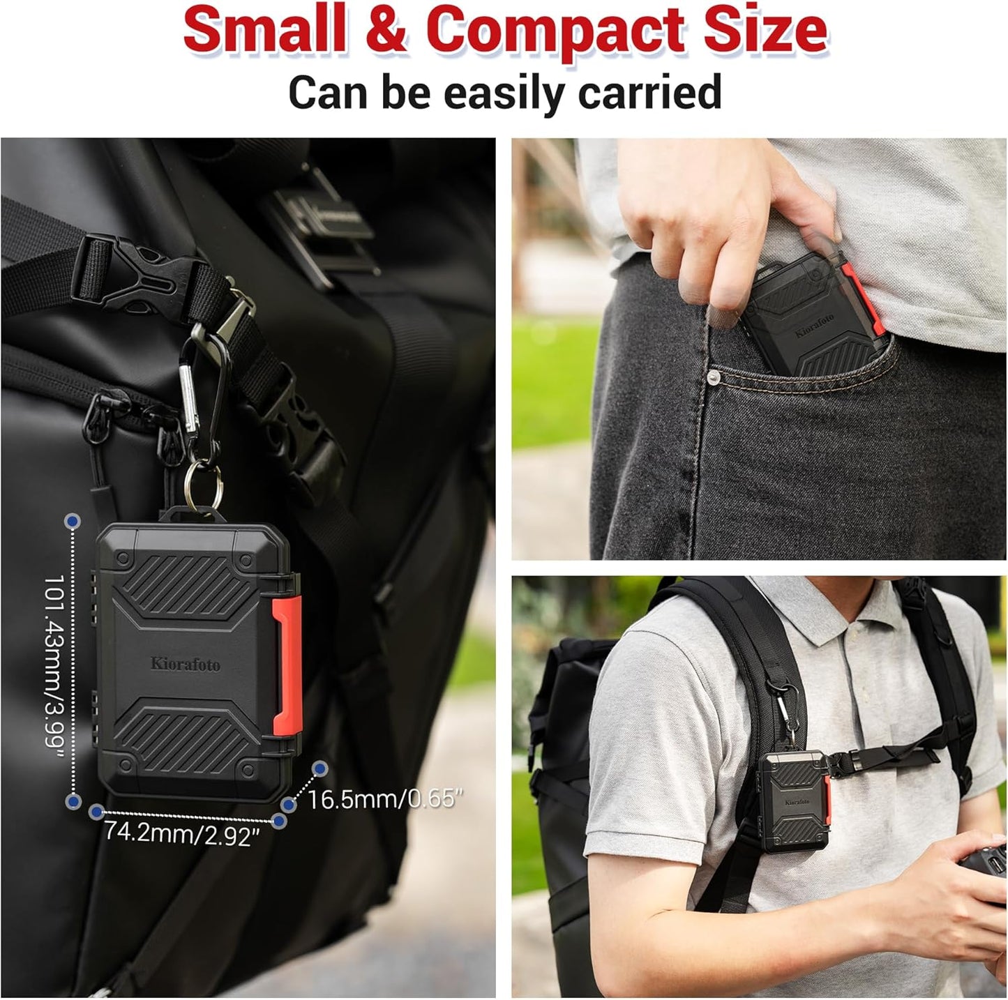 IP67 Waterproof Memory Card Case, Slim Anti-Shock SD TF Card Holder Carrying Case Organizer for 8 SD/SDHC/SDXC Cards, 12 MicroSD/MicroSDHC/MicroSDXC/TF/MSD Cards, 2 Nano SIM Storage - Green