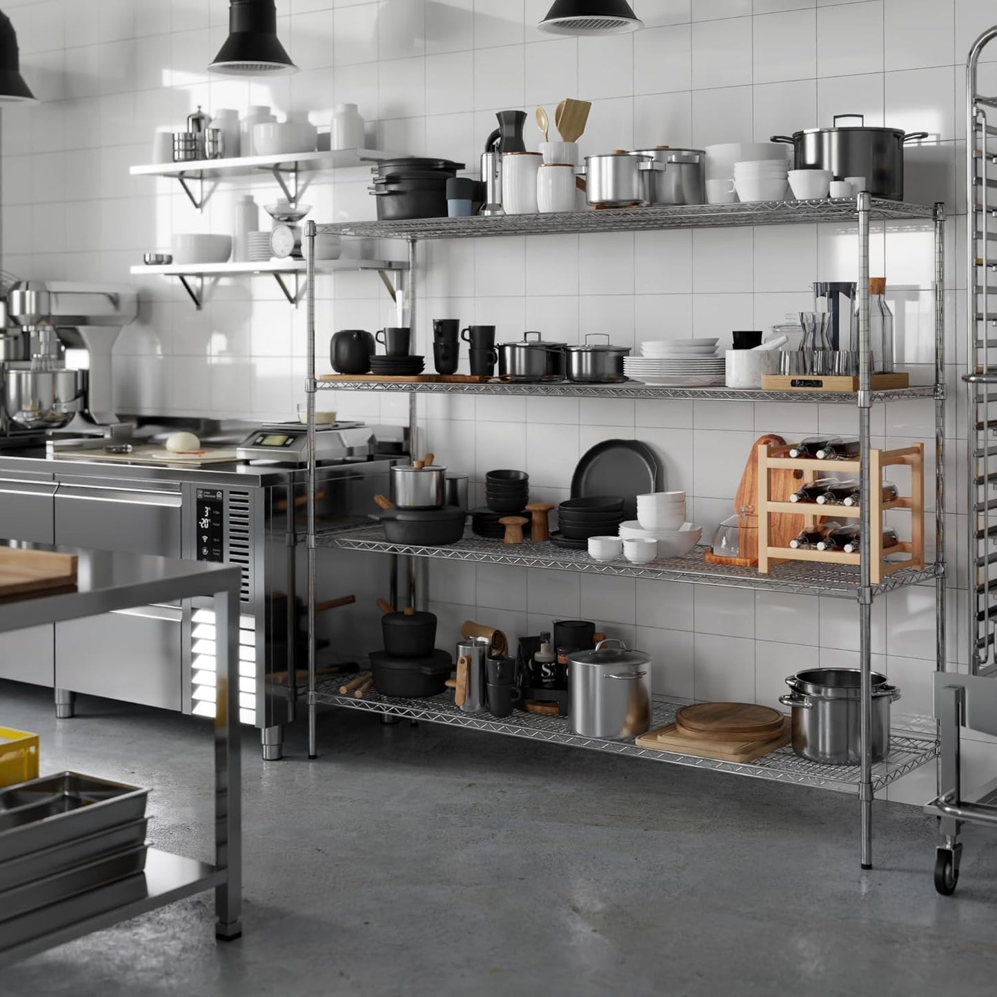 21" Deep x 72" Wide x 64" Height Wire Shelving Kit | 4-Tier | NSF Commercial Storage Rack Unit