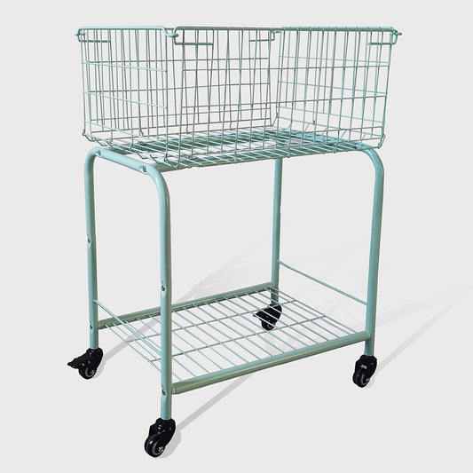 29" Rolling Laundry Cart，Large Capacity Foldable Hamper Basket,MINT Color | Bedroom, Closet Organizer Storage for Home, Dorm(MINT)