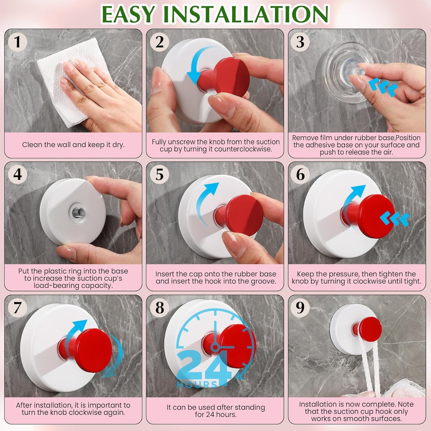 Suction Cup Hooks for Shower No-Drill Bathroom Hooks for Towels, Robes, Loofah Mountable on Bathroom Walls, Kitchen, Glass, Mirrors, Tile and Smooth,Non-Porous Surfaces (2, Lemon Yellow White)