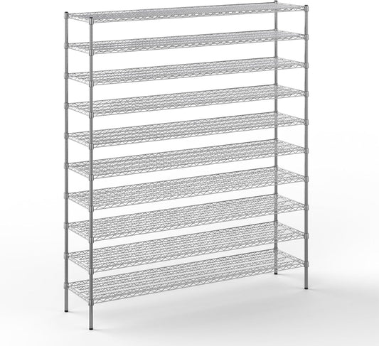 18" Deep x 72" Wide x 86" Height Wire Shelving Kit | 10-Tier | NSF Commercial Storage Rack Unit