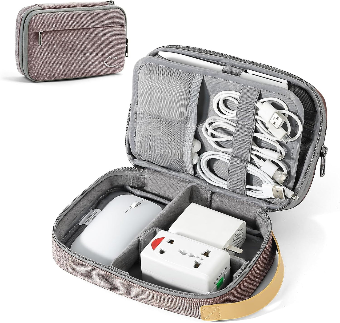 Travelkin Travel Electronic Cord Organizer Travel Case, Travel Cable Organizer Bag For Charger, Phone, Sd Card, Sim Card, Earphone, Usb Drives (Pink)