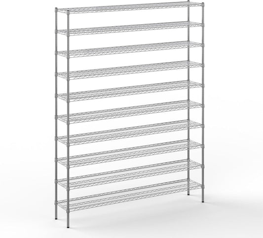 14" Deep x 72" Wide x 96" Height Wire Shelving Kit | 10-Tier | NSF Commercial Storage Rack Unit
