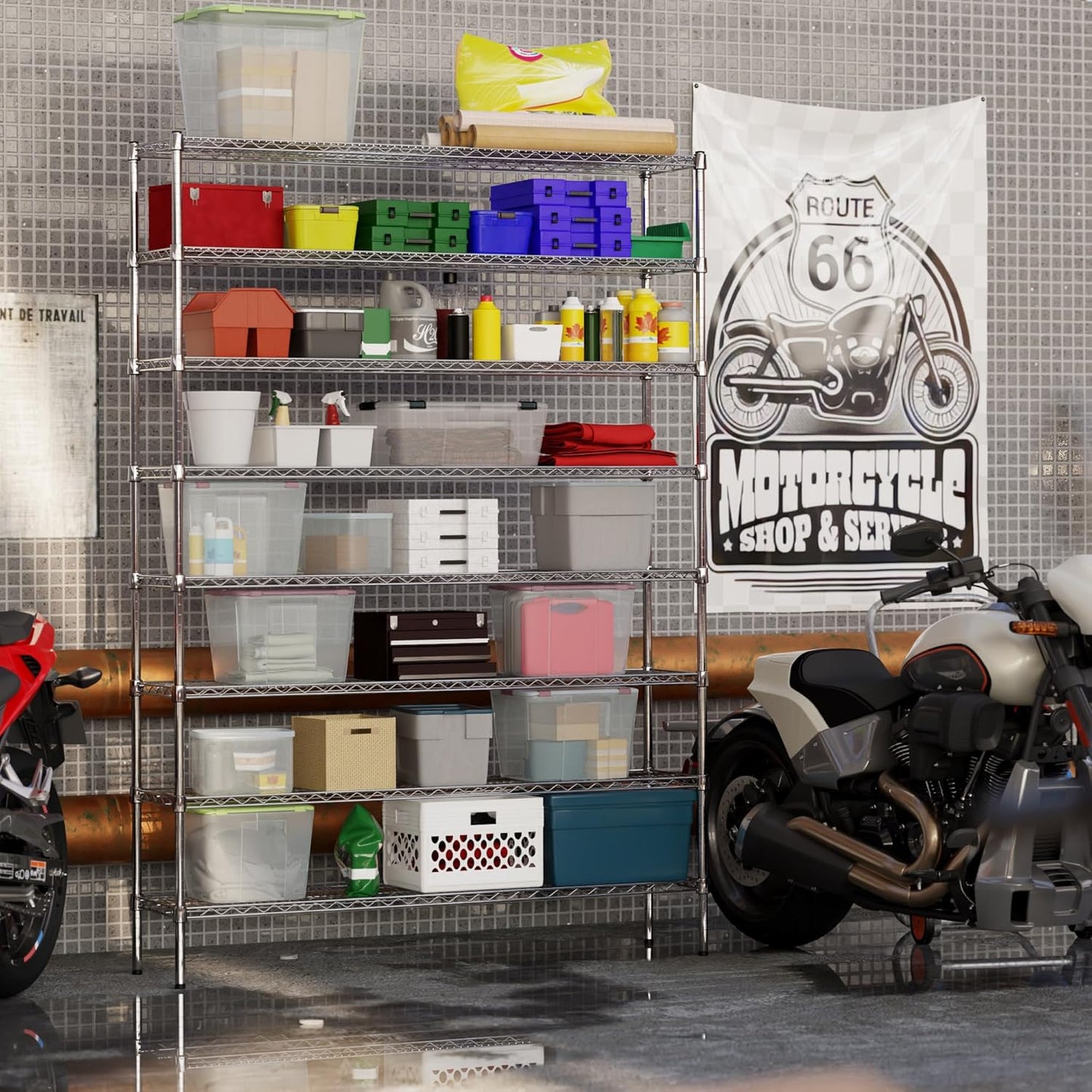 14" Deep x 60" Wide x 86" Height Wire Shelving Kit | 8-Tier | NSF Commercial Storage Rack Unit
