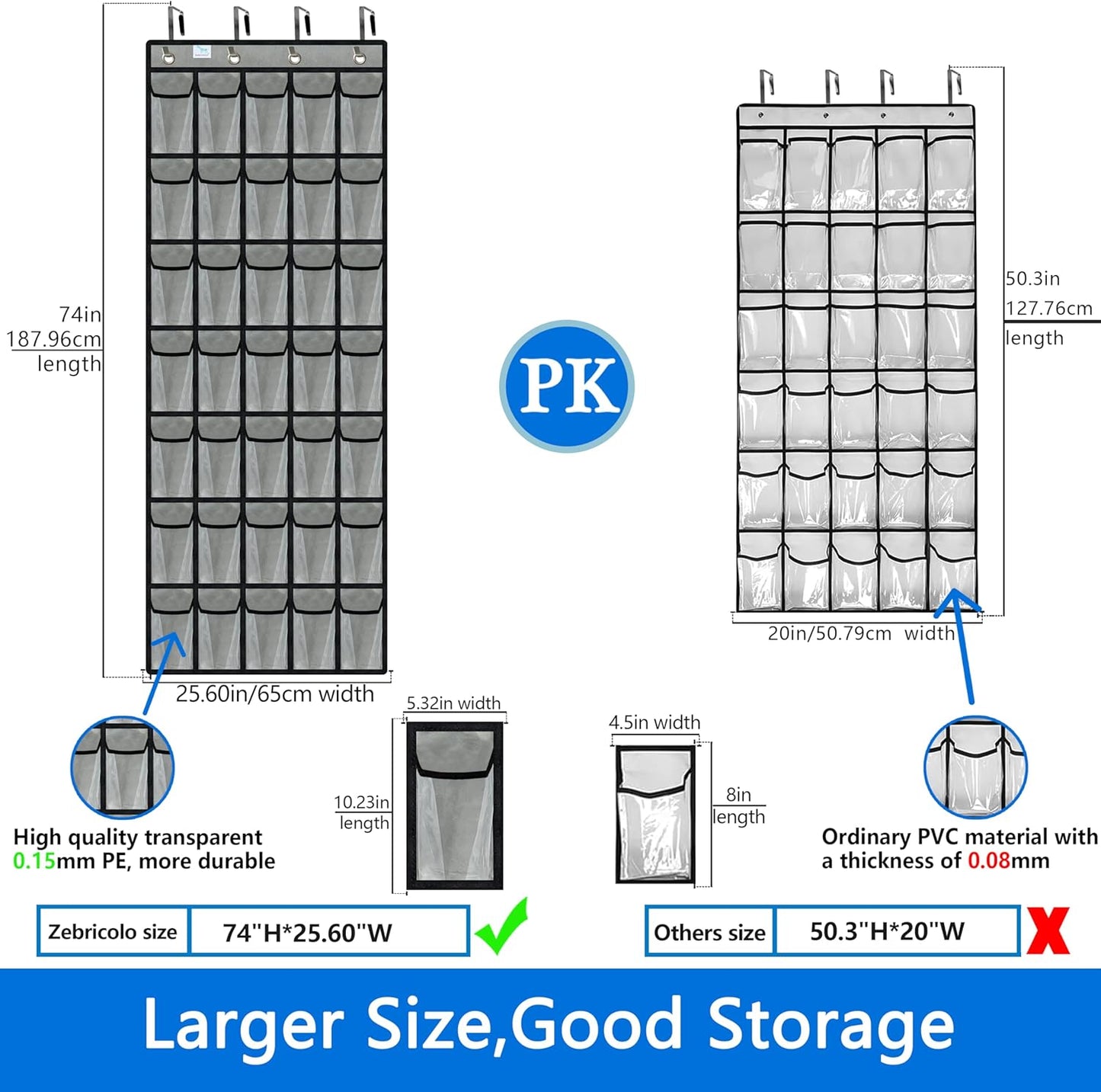 over the door shoe organizer,2025 upgraded,over door shoe organizer,35 Huge clear pockets,over door shoe organizer,Store size 13 shoes,hooks Suitable for various doors,Grey