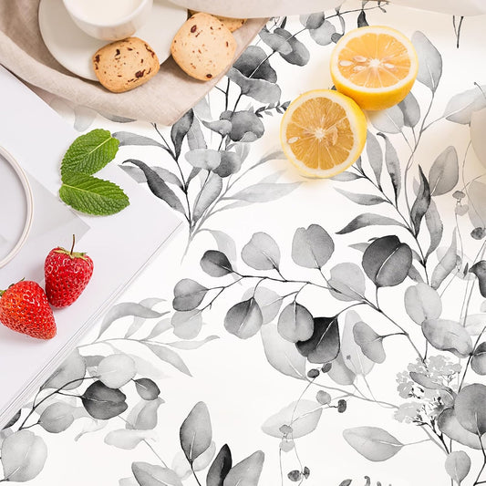 HAOKHOME Floral Shelf Liner and Cabinet Liner, Self-Adhesive Drawer Liners, Peel and Stick Contact Paper for Kitchen Cabinets and Cupboard, Bathroom Drawers, Grey/White 17.3in x 6.5ft
