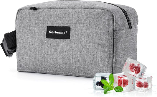 Cerbonny Cooler Bag Freezable Lunch Bag for Work School Travel,Leak-proof Small Lunch Bag,Small Insulated Bag For Kids 3+/Adults,Freezer Lunch Bags,Freezable Snack Bag,Grey