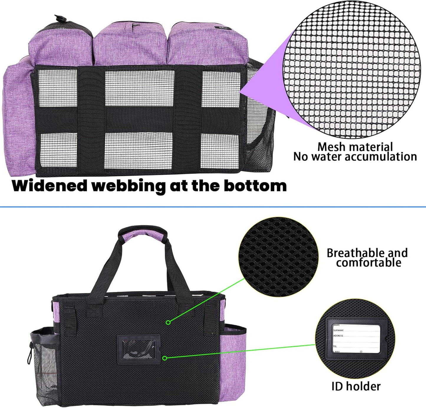 Large Cleaning Caddy Bag Built-in Sturdy Support Board, Cleaning Organizer with Detachable Divider, Cleaning Supply Tote with Adjustable Shoulder Strap&Waist Belt for Cleaners & Housekeeper